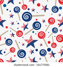 Seamless pattern for 4th of July, American Independence Day.