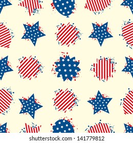 Seamless pattern for 4th of July, American Independence Day.