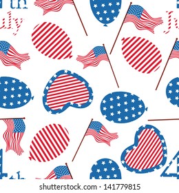 Seamless pattern for 4th of July, American Independence Day.