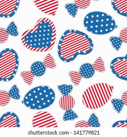 Seamless pattern for 4th of July, American Independence Day.