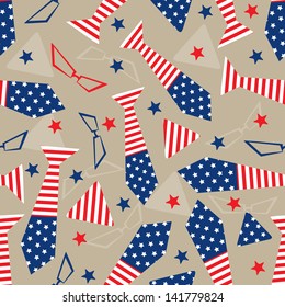 Seamless pattern for 4th of July, American Independence Day.