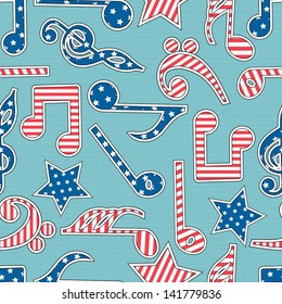 Seamless pattern for 4th of July, American Independence Day.