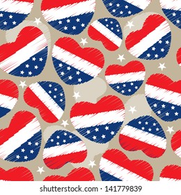 Seamless pattern for 4th of July, American Independence Day.