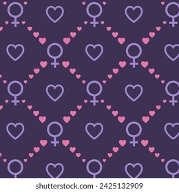Seamless pattern 8 march Happy Woman's Day background. Vector.
