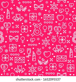 Seamless Pattern 8 March Line Background Vector