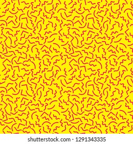 Seamless pattern with 80s memphis style and vibrant psychedelic colors