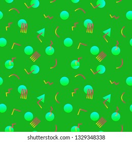 Seamless pattern with 80s memphis style and vibrant psychedelic colors