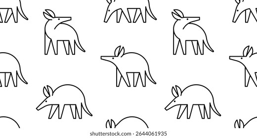 Seamless pattern with Aardvark logo. isolated on white background