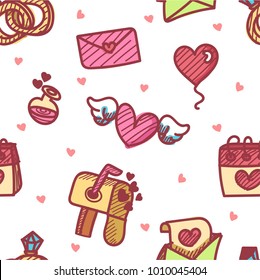 seamless pattern about valentines day. valentines day seamless pattern. background for valentines day. Vector Illustration.