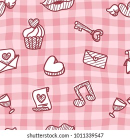 seamless pattern about valentines day. valentines day seamless pattern. background for valentines day. Vector Illustration.