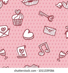 seamless pattern about valentines day. valentines day seamless pattern. background for valentines day. Vector Illustration.