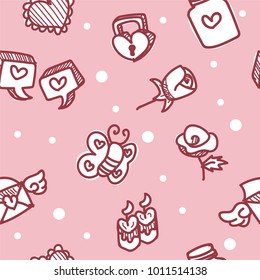 seamless pattern about valentines day. valentines day seamless pattern. background for valentines day. Vector Illustration.