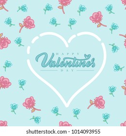 seamless pattern about valentines day with text. valentines day seamless pattern with text. background for valentines day. Vector Illustration. rose pattern with text.