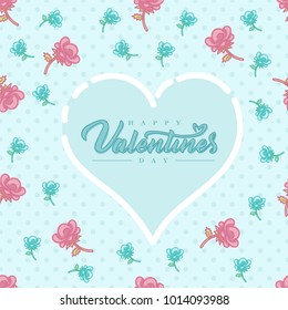 seamless pattern about valentines day with text. valentines day seamless pattern with text. background for valentines day. Vector Illustration. rose pattern with text.