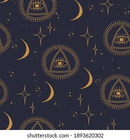 seamless pattern about yoga time and  space