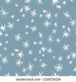 Seamless pattern with absract stars on a blue background. Surface Pattern Design. Great for fabric, wallpaper, stationary, scrapbooking, kids products and more!