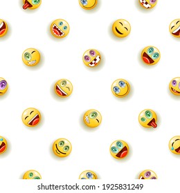 Seamless Pattern Abstract 1 Happy April Fool Day Holiday Celebrate Background Smile Vector Design Style