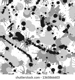 Seamless pattern with abstract acrylic modern painting. Expressive splashes of paint.