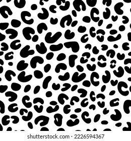 Seamless pattern abstract animal skin leopard design. Jaguar, cheetah, panther.Black and white  background.Stock vector illustration.