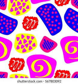 Seamless pattern of abstract art. background in bright colors. Vector illustration. Good choice for the decoration