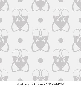 seamless pattern with abstract Art Nouveau gray floral