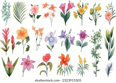 Seamless pattern, abstract art. Watercolor painting, children's wallpaper. Hand drawn plants. Palms, rainforest, leaves, flowers. modern Art. Prints, wallpapers, posters, cards, murals