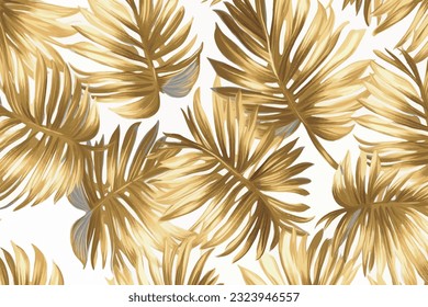 Seamless pattern, abstract art. Watercolor painting, children's wallpaper. Hand drawn plants. Palms, rainforest, leaves, flowers. modern Art. Prints, wallpapers, posters, cards, murals
