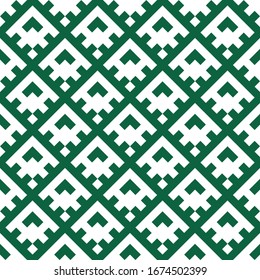 Seamless pattern. Abstract backdrop. Brackets, diamonds, shapes wallpaper. Curves, checks, signs illustration. Folk motif. Chevrons, rhombuses, figures ornament. Geometric background. Vector artwork.