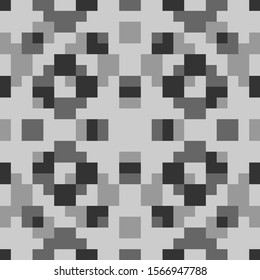 Seamless pattern. Abstract backdrop. Squares, rectangles, curves, figures ornament. Simple shapes wallpaper. Geometric motif, Polygons background. Digital paper, web design, textile print. Vector.