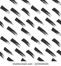 Seamless pattern abstract background with brush strokes. Monochrome hand drawn texture. Modern graphic design.