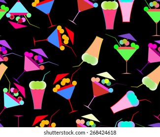 Seamless pattern abstract background with cocktails 