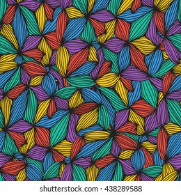 Seamless pattern abstract background with colorful ornament. Hand draw vector illustration. 