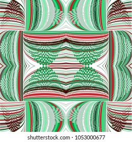 Seamless pattern abstract background with complicated ornament of threads, knots and halftone points.Could be used for design of background, wallpaper, textile, house interiors.