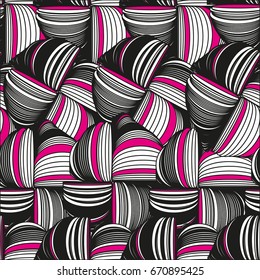Seamless pattern abstract background with ornament of threads and knots.
