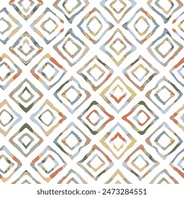 Seamless pattern. Abstract background with spring gouache squares. Hand made geometric texture. Modern graphic design. Perfect for textil,fabric, wallpaper.