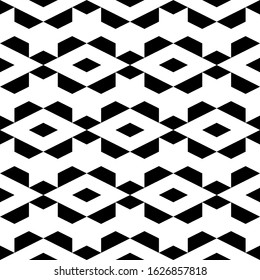 Seamless pattern. Abstract background. Trapeziums, rhombuses ornament. Geometric figures wallpaper. Polygons motif. Geometrical backdrop. Digital paper, textile print, web design. Vector artwork.