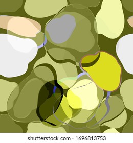 Seamless pattern. Abstract backgrounds. Vector illustrations of simple shapes in green colors. Endless repeating textures for banners, fabric, paper, wallpapers, etc.