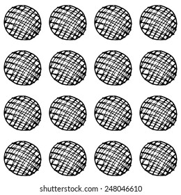 Seamless pattern abstract with ball. White and black 1