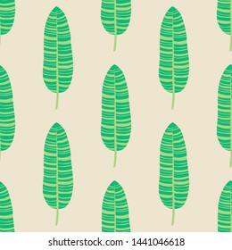Seamless pattern with abstract banana leaves. Vector illustration.
