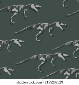 Seamless pattern with abstract baryonyx skeleton. Background with dino for textile, fabric, kids, boy, wrapping paper, Web, clothes, socks and other design.