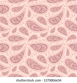 Seamless pattern of abstract beige leaves on cream background for fabrics, wallpapers, tablecloths, prints and designs.The EPS file (vector) has a pattern that will smoothly fill any shape.