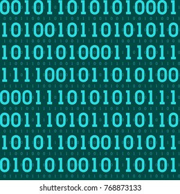 Seamless pattern with abstract binary code, digital matrix background