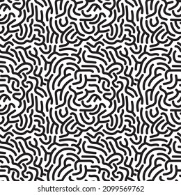 Seamless pattern. Abstract black doodles, curls. Vector background.