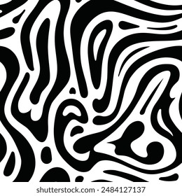 Patrón sin costuras. Abstractas garabatos negros, rizos, laberinto. Fondo de Vector.