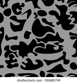 Seamless pattern with abstract black and grey ornament