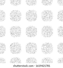 Seamless pattern. Abstract black shapes, rounded corners. Grunge style.