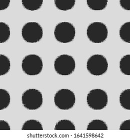 Seamless pattern. Abstract black shapes, circles. Grunge style.
