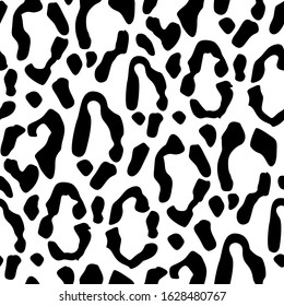 Seamless pattern of abstract black spots, cheetah skin