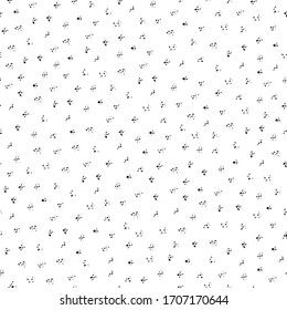 Seamless pattern with abstract black stains on the white background.
