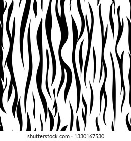 Seamless pattern of abstract black stripes. Vector illustration